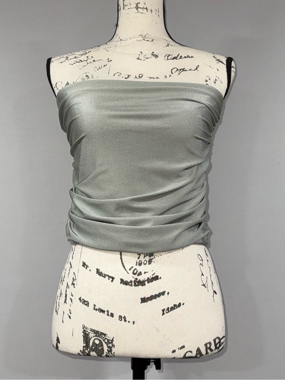 Sage Green Ruched Tube Top | Size L